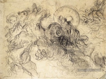 Eugène Delacroix œuvres - Apollo Slays Python croquis romantique Eugène Delacroix